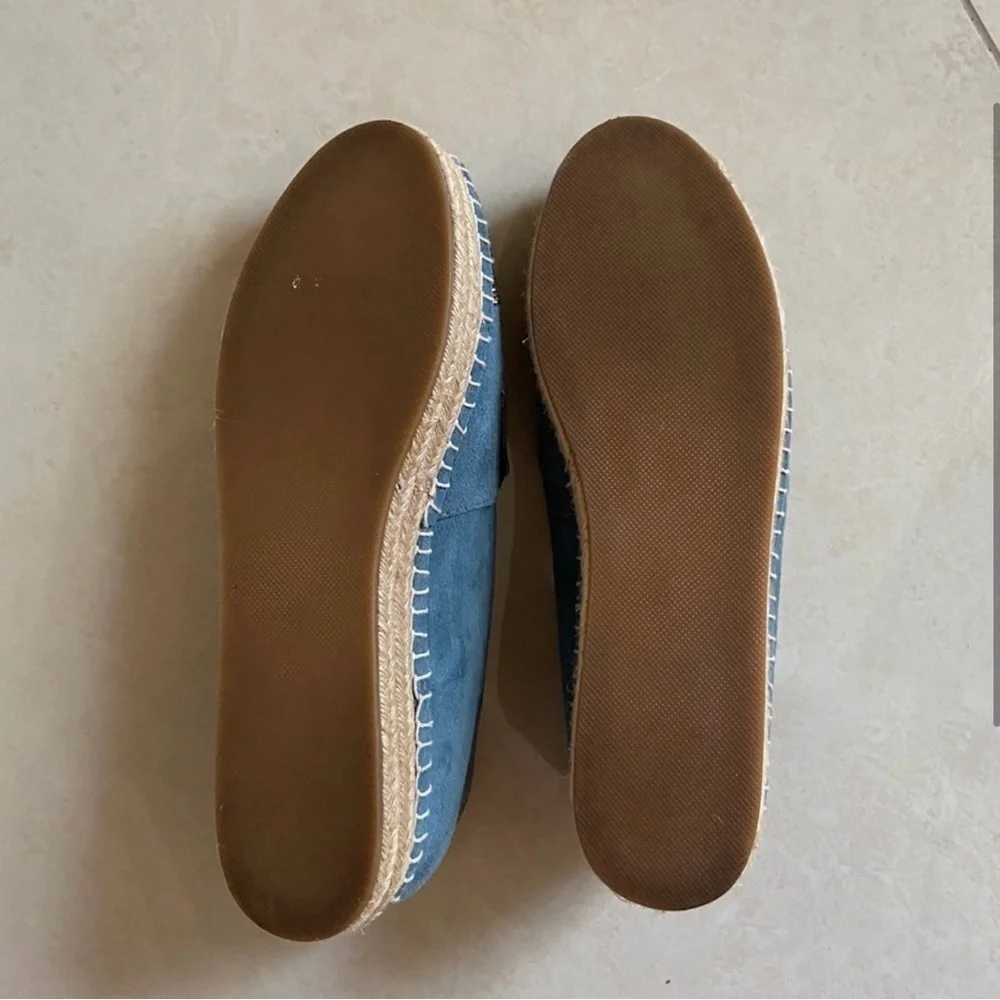 Steve Madden Blue Sparkly Suede Espadrille Flats